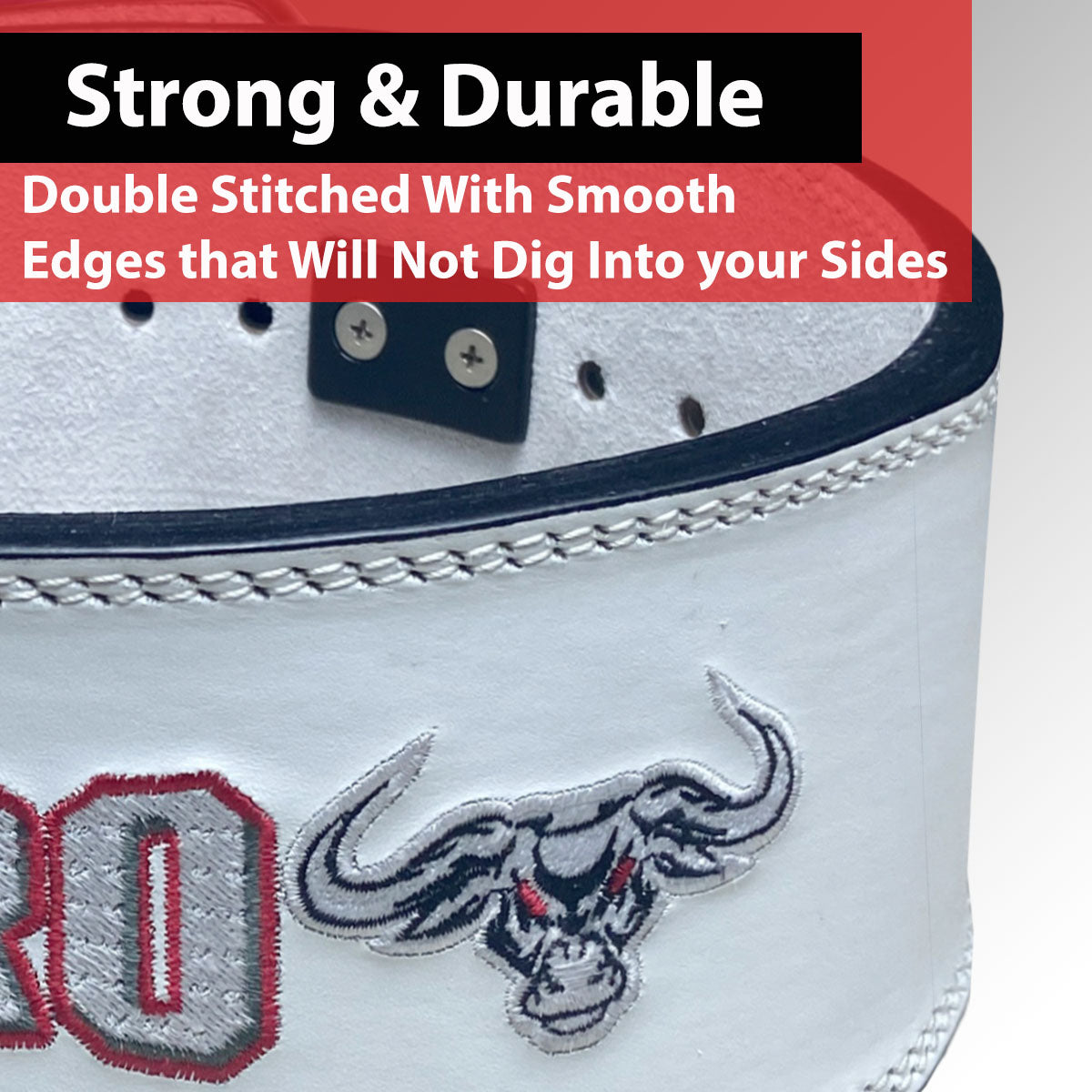 IBRO Powerlifting Lever Gym Belt Power 10MM Extreme Heavy Duty Genuine Leather Belt 10mm AllWhite