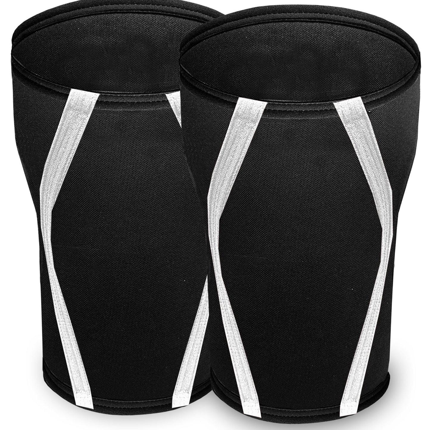 IBRO Premium 7MM Knee Sleeves (Pair) for Weightlifting & Powerlifting, Ultimate Compression Support & Injury Prevention - Squats, Deadlifts - for Men & Women, 1 Year Warranty, BlackWhite