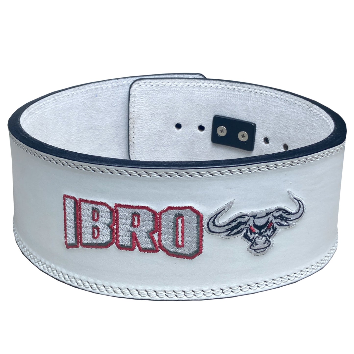 IBRO Powerlifting Lever Gym Belt Power 10MM Extreme Heavy Duty Genuine Leather Belt 10mm AllWhite