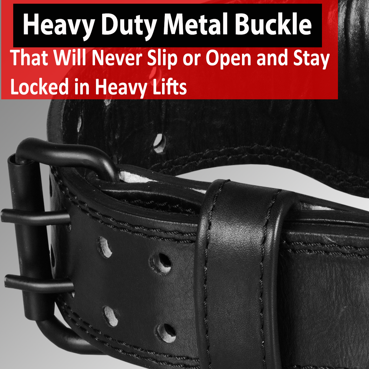IBRO Premium Aniline 7MM Leather Weight Lifting Belt for Men Squats Deadlift Strength Training Bodybuilding Heavy Duty Steel Roller Buckle Comfortable Weightlifting Padded Lower Back Support Black