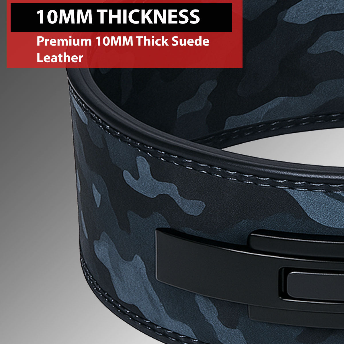 IBRO Powerlifting Lever Gym Belt Power 10MM Extreme Heavy Duty Genuine Leather Belt 10mm BlackCamo