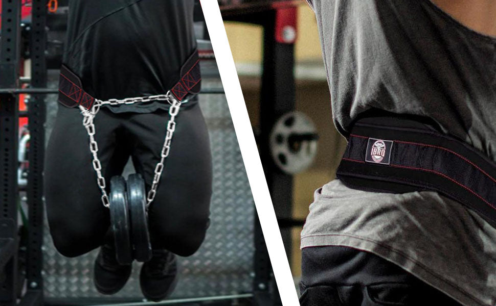 IBRO Advanced Fitness Dipping Belt with heavy Duty Long Steel Chain | Weighted Dips, Pullups, Bodybuilding, Weight Lifting | Neoprene Waist Support | for Men and Women Silver