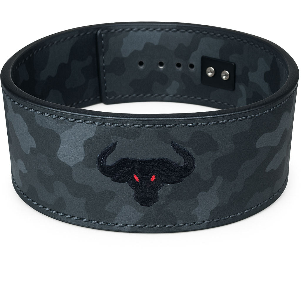 IBRO Powerlifting Lever Gym Belt Power 10MM Extreme Heavy Duty Genuine Leather Belt 10mm BlackCamo