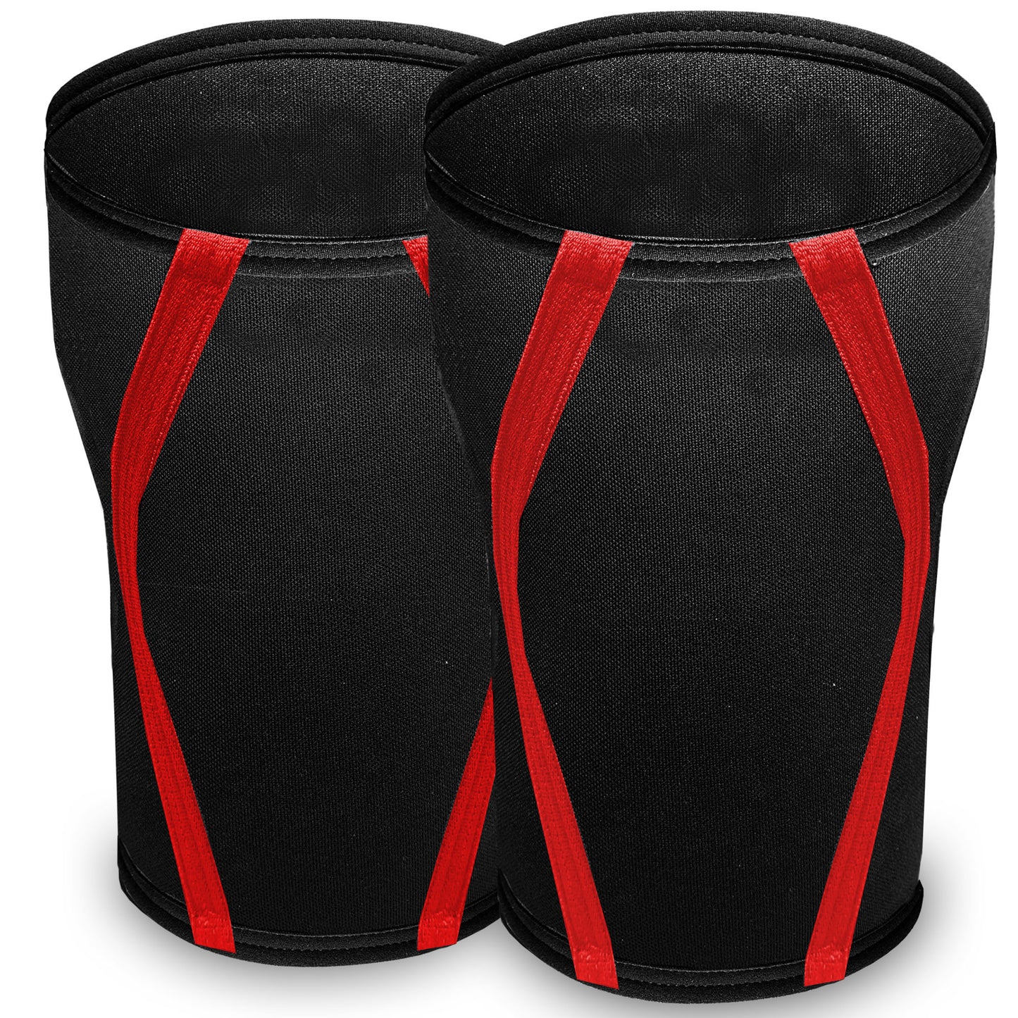 IBRO Premium 7MM Knee Sleeves (Pair) for Weightlifting & Powerlifting, Ultimate Compression Support & Injury Prevention - Squats, Deadlifts - for Men & Women, 1 Year Warranty, BlackRed