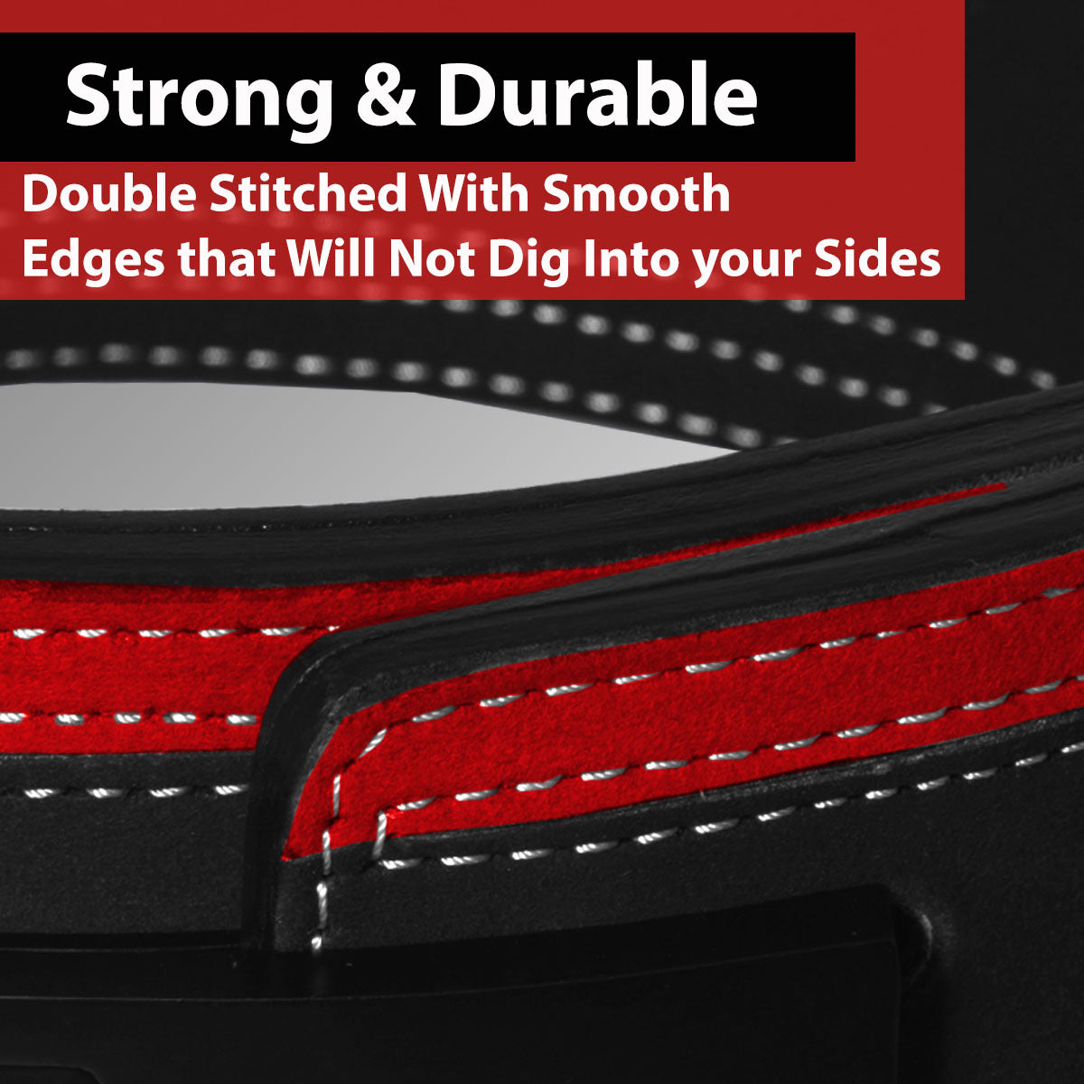 IBRO Powerlifting Lever Gym Belt Power 10MM Extreme Heavy Duty Genuine Leather Belt 10mm Duel Tone BlackRed