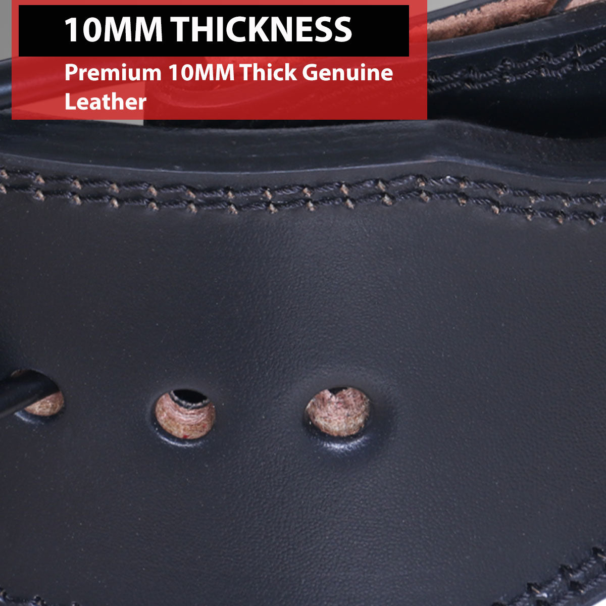 IBRO Single Prong Powerlifting Gym Belt – Power 10MM Extreme Heavy Duty Genuine Leather Belts - Squat Deadlift Bodybuilding Weight Lifting IPF Power Lifting Strongman for Men 10mm All Black