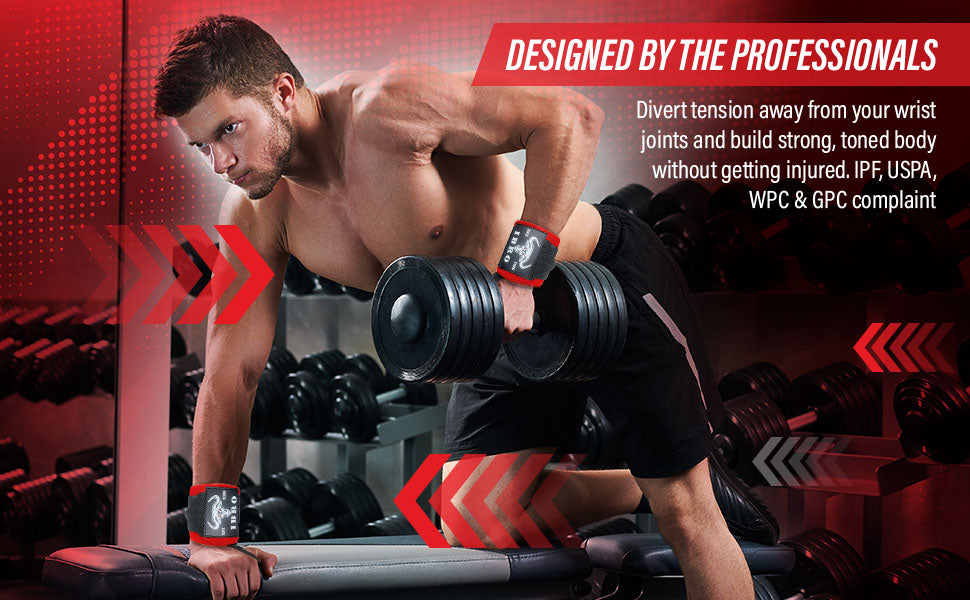 Weightlifting Wrist Wraps 18" or 24" for Weight Lifting 18 Inch BlackRed