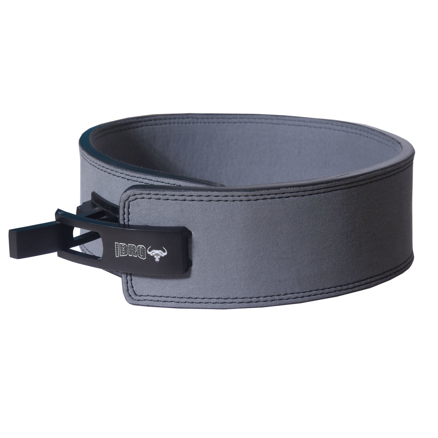 IBRO Powerlifting Lever Gym Belt  Power 10MM Extreme Heavy Duty Genuine Leather Belt 10mm Grey