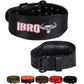IBRO Premium Aniline 7MM Leather Weight Lifting Belt for Men Squats Deadlift Strength Training Bodybuilding Heavy Duty Steel Roller Buckle Comfortable Weightlifting Padded Lower Back Support Black