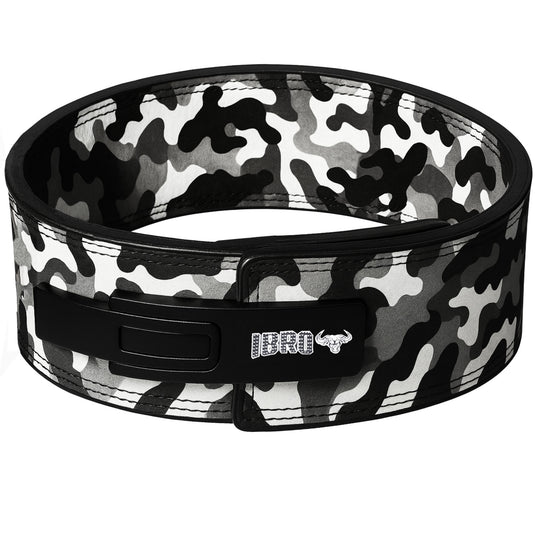 IBRO Powerlifting Lever Gym Belt  Power 10MM Extreme Heavy Duty Genuine Leather Belt 10mm GreyCamo