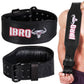 IBRO Premium Aniline 7MM Leather Weight Lifting Belt for Men Squats Deadlift Strength Training Bodybuilding Heavy Duty Steel Roller Buckle Comfortable Weightlifting Padded Lower Back Support Black