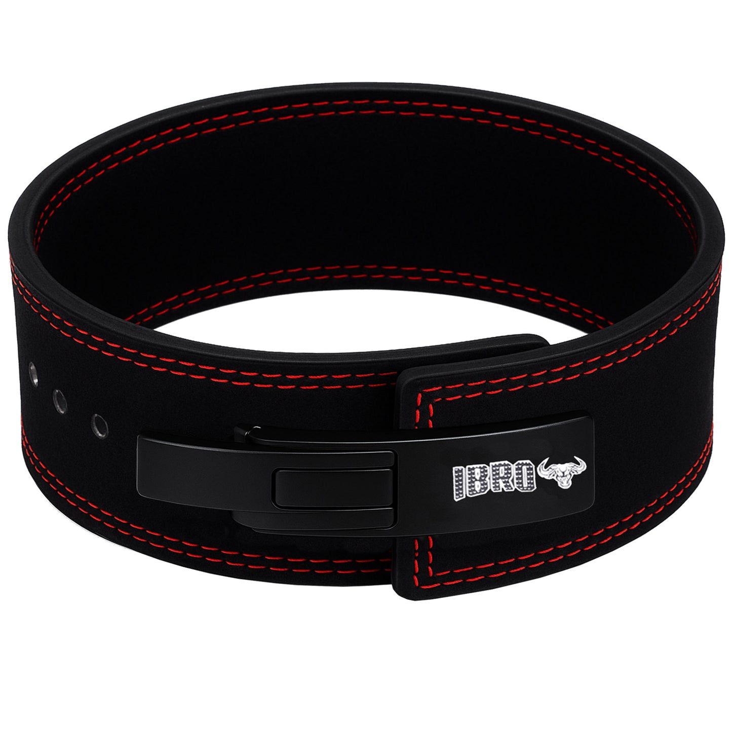 IBRO Powerlifting Lever Gym Belt  Power 8MM Extreme Heavy Duty Genuine Leather Belt 8mm AllBlack
