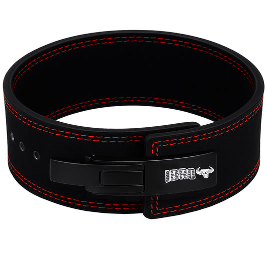 IBRO Powerlifting Lever Gym Belt  Power 8MM Extreme Heavy Duty Genuine Leather Belt 8mm AllBlack