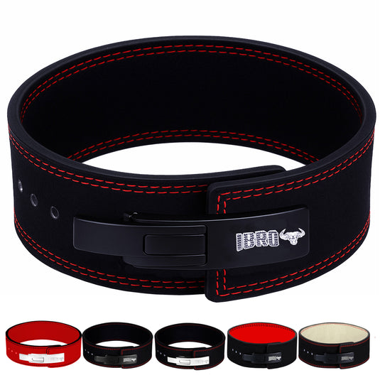 IBRO Powerlifting Lever Gym Belt  Power 10MM Extreme Heavy Duty Genuine Leather Belt 10mm AllBlack