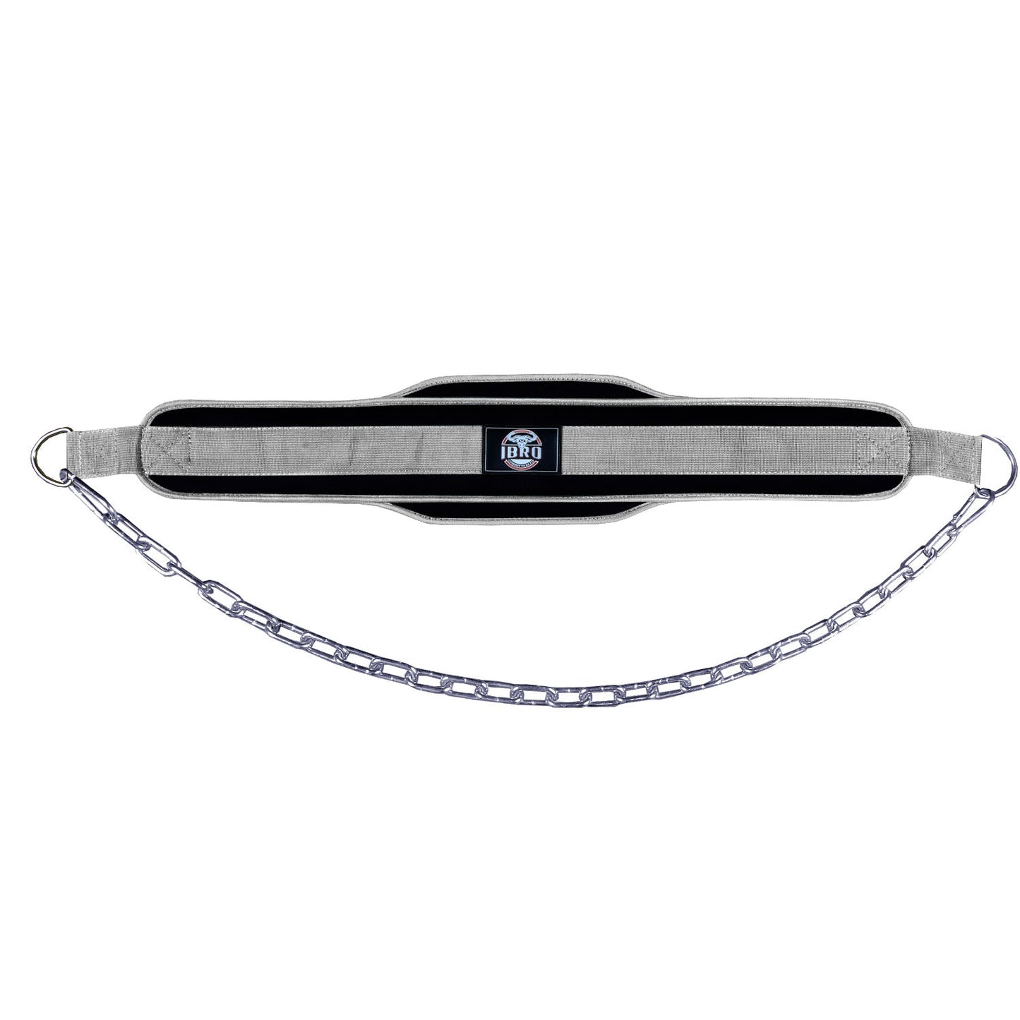 IBRO Advanced Fitness Dipping Belt with heavy Duty Long Steel Chain | Weighted Dips, Pullups, Bodybuilding, Weight Lifting | Neoprene Waist Support | for Men and Women Silver
