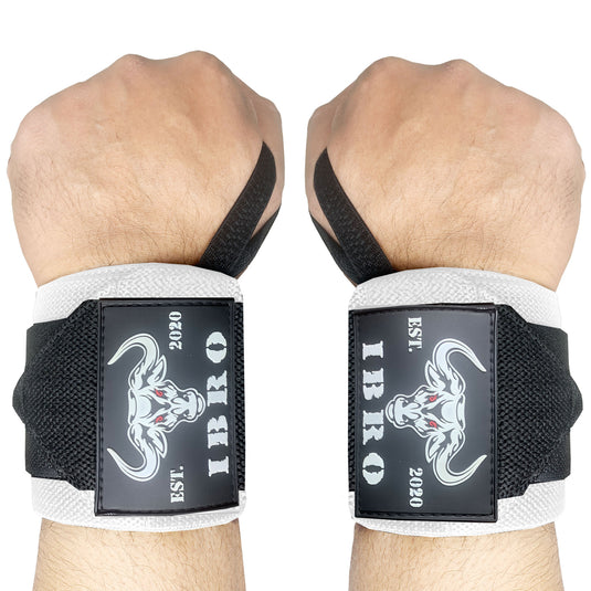 Blade Super Heavy Duty Wrist Wraps & Lifting Straps – 18" Or 24", Black/White/Red, Unisex