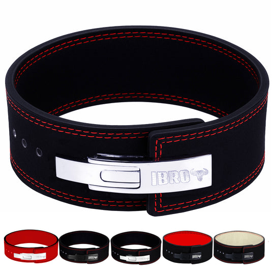 IBRO Powerlifting Lever Gym Belt  Power 10MM Extreme Heavy Duty Genuine Leather Belt 10mm Black