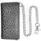 IBRO Motorcycle Chain Wallet for Men – 100% Natural Genuine Leather, Long Trifold RFID Blocking Wallet Snake Grey Black