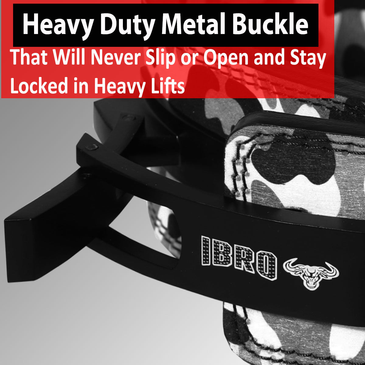 IBRO Powerlifting Lever Gym Belt  Power 10MM Extreme Heavy Duty Genuine Leather Belt 10mm GreyCamo