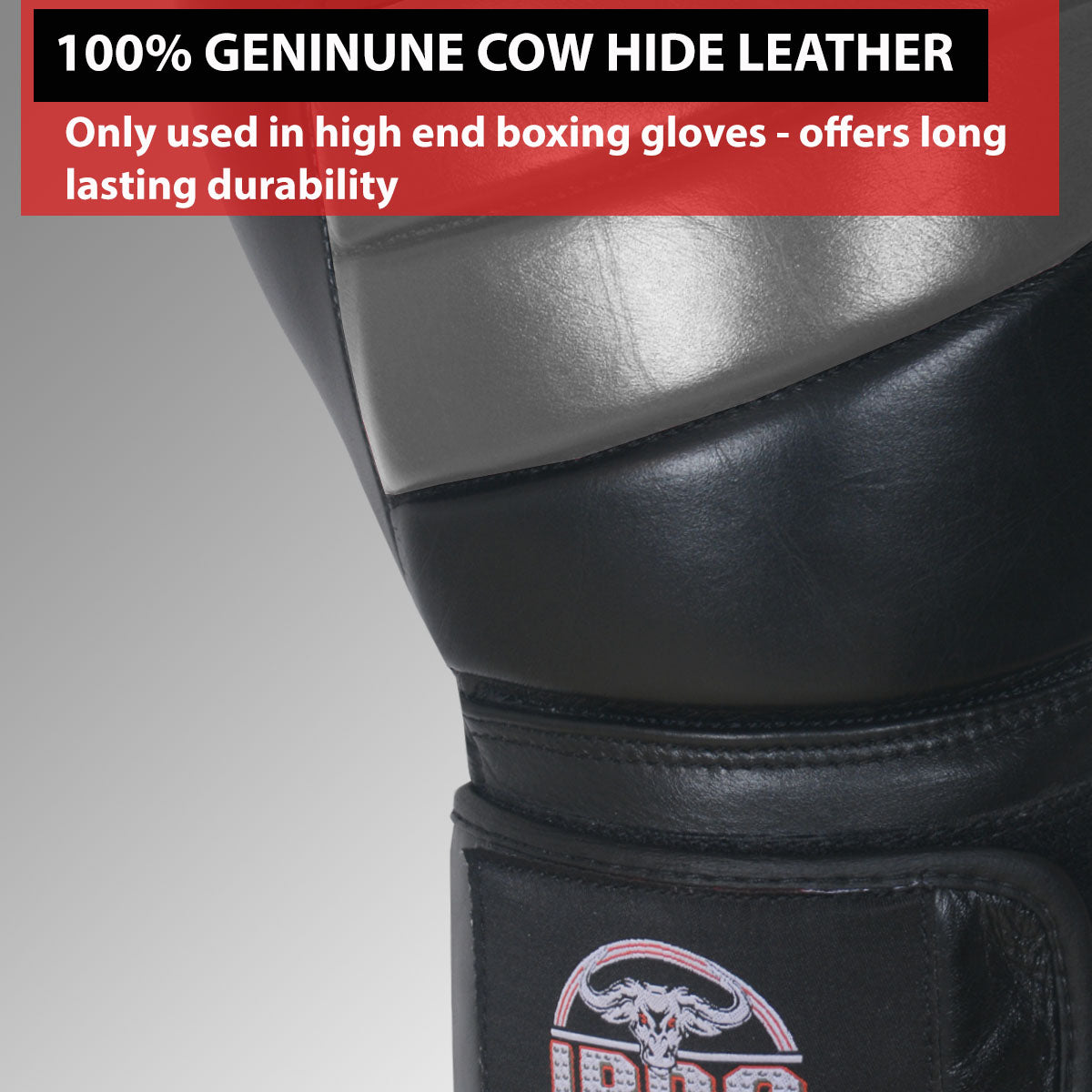IBRO Iconic PRO Leather Boxing Training Gloves Charcoal