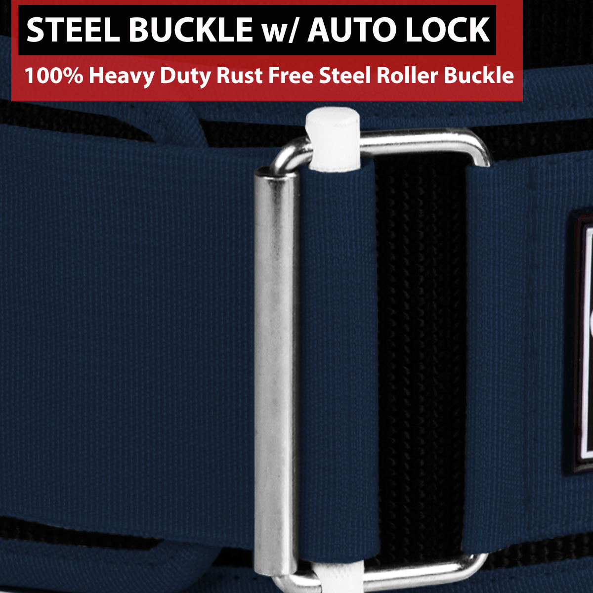 IBRO Quick Locking Premium Weight Lifting Belt Navy Blue