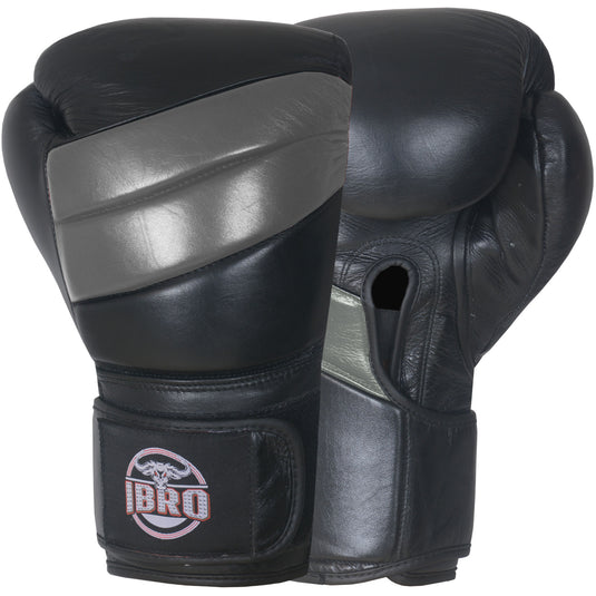 IBRO Iconic PRO Leather Boxing Training Gloves Charcoal