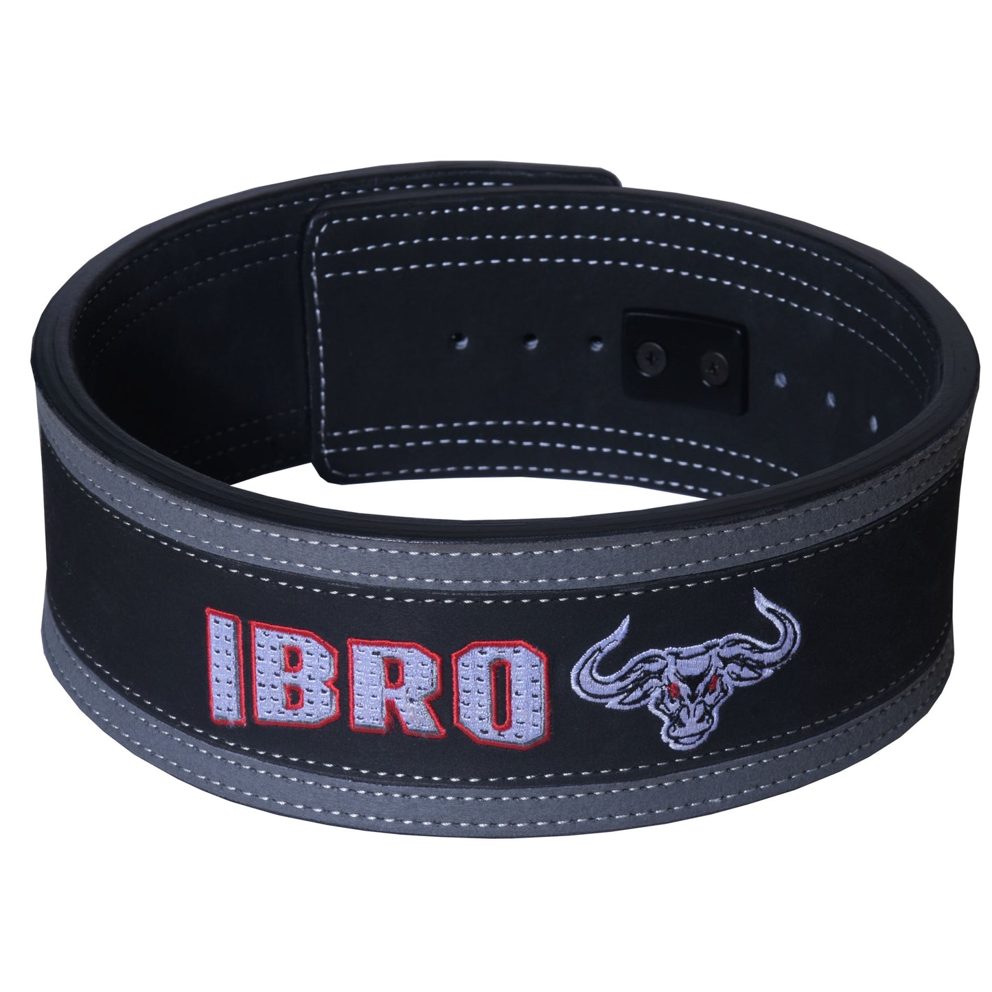 IBRO Powerlifting Lever Gym Belt  Power 13MM Extreme Heavy Duty Genuine Leather Belt 13mm DTGreyBlack