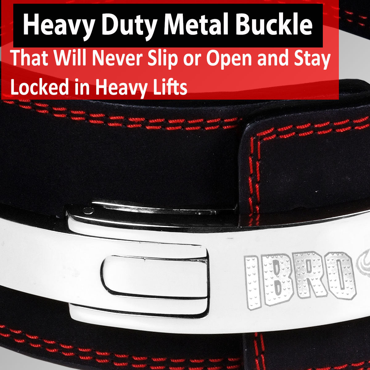 IBRO Powerlifting Lever Gym Belt  Power 10MM Extreme Heavy Duty Genuine Leather Belt 10mm Black