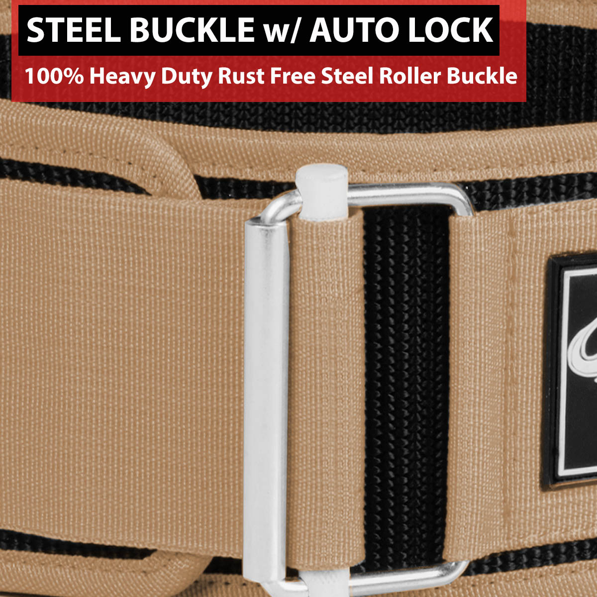 IBRO Quick Locking Premium Weight Lifting Belt Khaki
