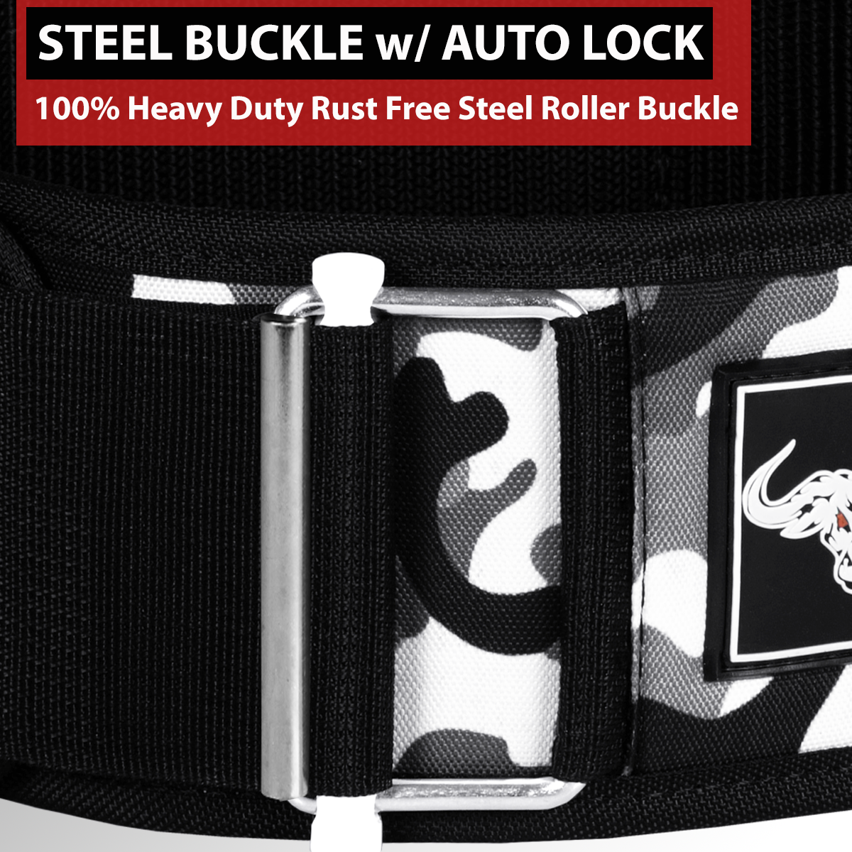 IBRO Quick Locking Premium Weight Lifting Belt Grey Camo