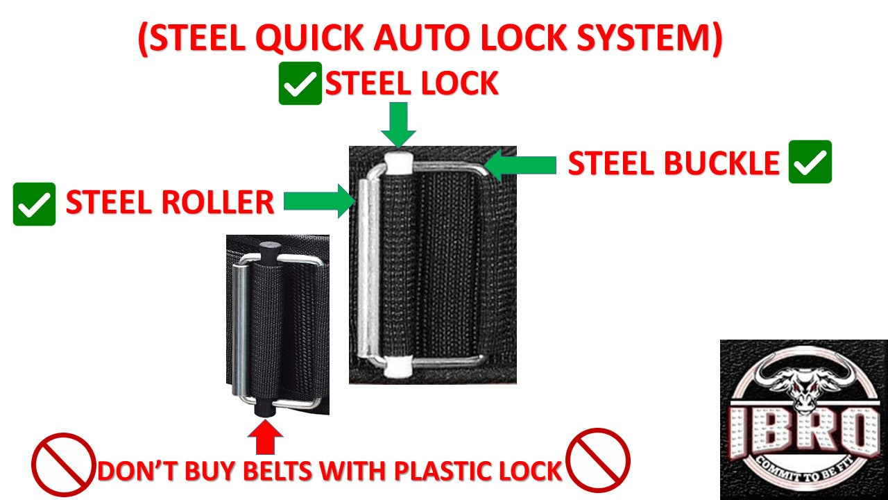 IBRO Quick Locking Premium Weight Lifting Belt Green